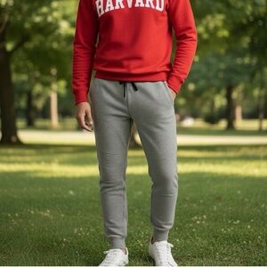 H&M DIVIDED Gray Quilted Knee Moto Jogger Sweatpants Athleisure Streetwear M